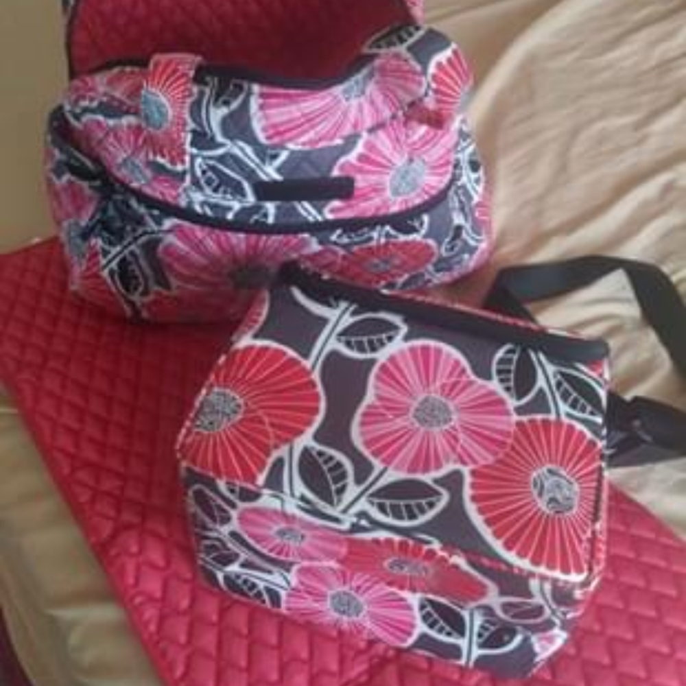 Vera Bradley "Cheery Blossoms" Duffle Bag Set